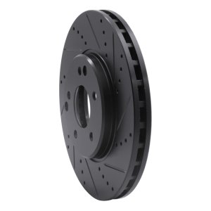 Chrysler Crossfire Brake Rotor (1) - Front Right - R1 Concepts - Drilled & Slotted - Black - `96-`11